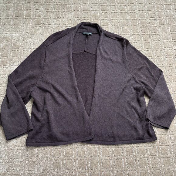 Eileen Fisher Sweaters - Eileen Fisher Chocolate Brown Cropped Cardigan Women's XL Viscose Minimalist